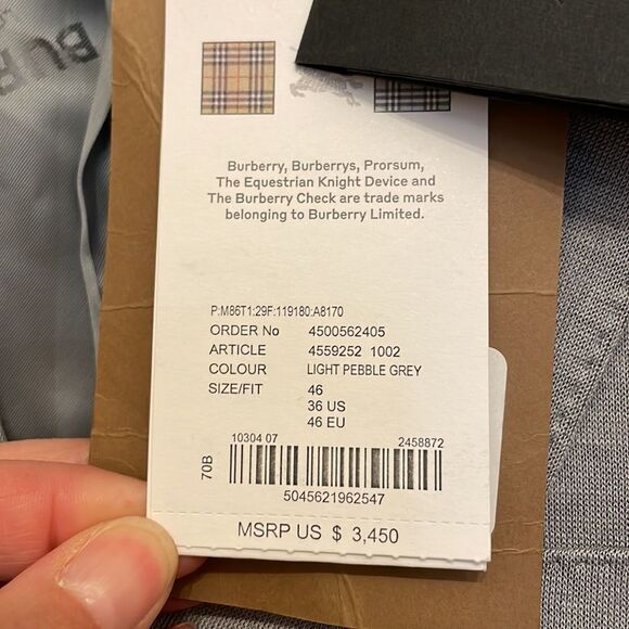 Burberry Men’s Double Breasted Cashmere & Silk Blend Blazer, NWT - Picture 3 of 10